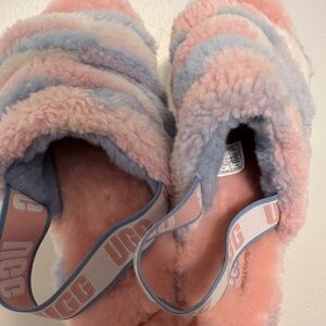 *Never Worn* UGG Multicolor Fluffy Slippers